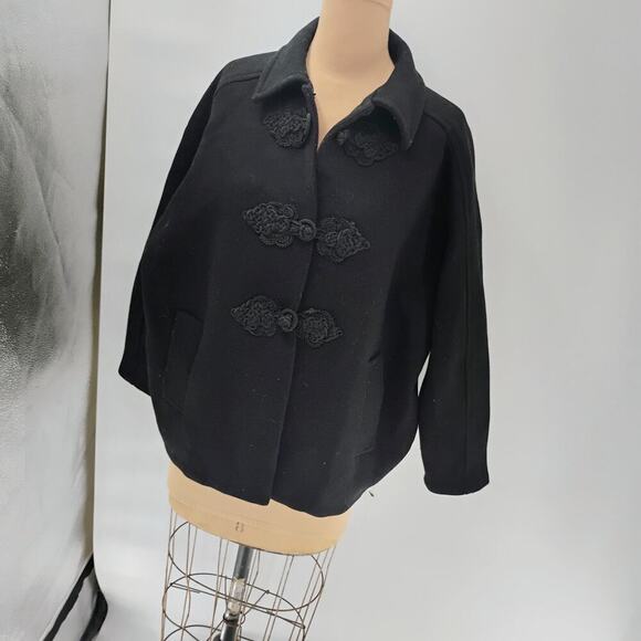 ZARA Cropped Manteco Wool Coat/ Oversized Fit/Size XS thick oversized double - Picture 7 of 14